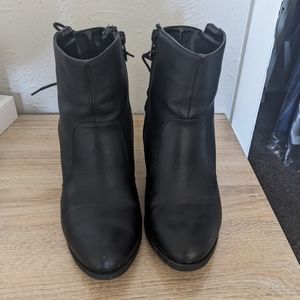 Forever lace up back booties